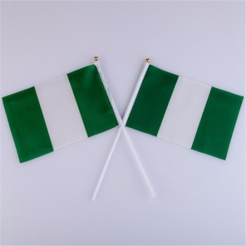 Bandera de onda de mano de poliéster de Nigeria al aire libre para la promoción
