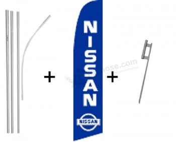 Nissan Quantität 4 Superflagge u. Pfosteninstallationssätze