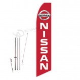 nissan 2019 (Red) Super Novo Fahne - komplett mit 15ft Stangen Set und Erdspieß