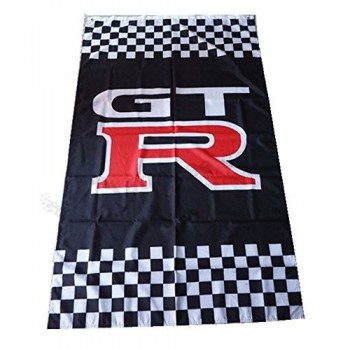 bandera de árbol bandera negra de GTR bandera de coche de Nissan GTR bandera vertical de Nissan GTR bandera de poliéster durable banderas de coche de carreras de Nissan GTR 3 × 5 p