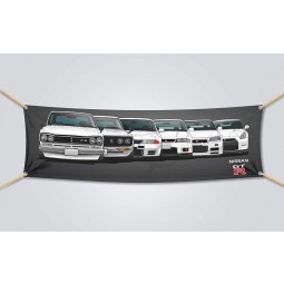 brandneue GTR Evolution Flagge Banner Nissan Nismo R31 R32 R33 R34 R35 Skyline (18x58 in)