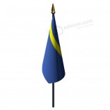 4in x 6in nauru flag with staff and spear with high quality