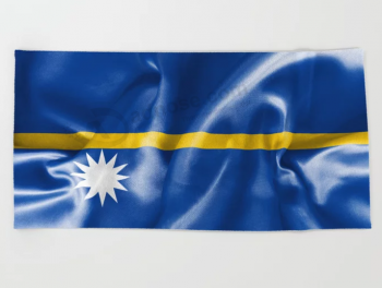 изготовленное на заказ высокомарочное пляжное полотенце флага Науру с дешевой ценой