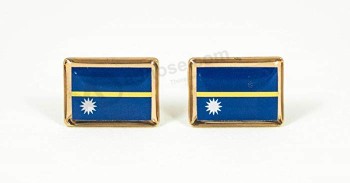 gemelos de bandera de Nauru de alta calidad personalizados de fábrica: hechos a mano