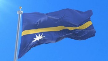 flag of nauru waving at wind with high quality and good price