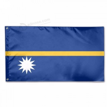 Лучшее качество 3 * 5FT полиэстер флаг Науру с двумя ушками