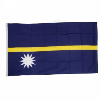 прочный полиэстер 3x5ft флаг страны науру