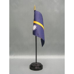 4 x 6 rayon mounted on stick nauru flag [nauru mini flag 4x6 inches