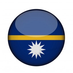 Nauru Flagge in glänzenden runden Knopf der Ikone Nauru
