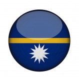 Nauru flag in glossy round button of icon nauru