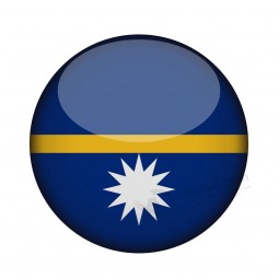 Nauru flag in glossy round button of icon nauru