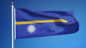 瑙鲁国旗飘扬在缓慢的股票录像视频