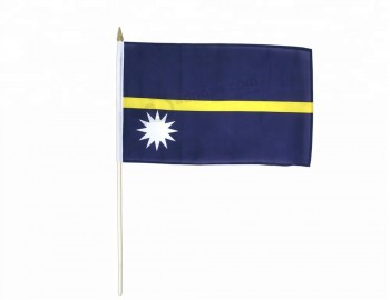 Custom printed Polyester Nauru festival celebrate hand waving flags