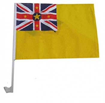 Drapeau national de fenêtre de voiture Niue en polyester extérieur