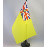 bandera de mesa de escritorio niue de poliéster de tamaño pequeño