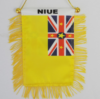 Großhandel Polyester Auto hängen Niue Spiegel Flagge