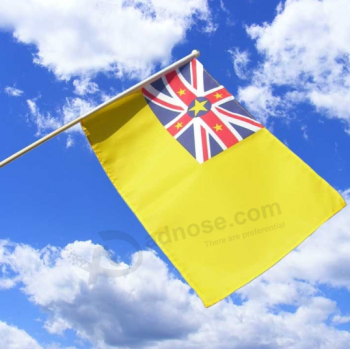 Cheap Custom Small Size Niue Country Hand Flag