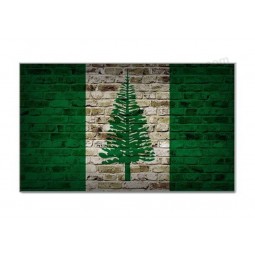 MyHeritageWear.com Norfolk Island Flag Brick Wall Design Rectangular Magnet - Great for Indoors or Outdoors on Vehicles