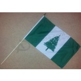 bandiera delle Isole Norfolk a mano grande - bandiera in poliestere con maniche su asta di legno da 2 piedi