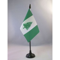 bandera de mesa norfolk island 4 '' x 6 '' - isleño norfolk - bandera de escritorio inglesa 15 x 10 cm - bastón y base de plástico negro