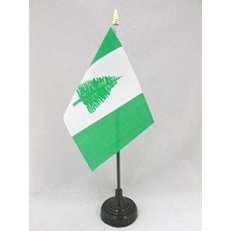 AZ flag bandera de mesa de la isla de norfolk 4 '' x 6 '' - norfolk islander - bandera de escritorio en inglés 15 x 10 cm - tapa de lanza dorada
