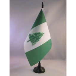 bandera bandera de mesa norfolk island 5 '' x 8 '' - isleño norfolk - bandera de escritorio en inglés 21 x 14 cm - bastón y base de plástico negro