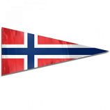 Poliéster noruego triángulo cadena bandera al por mayor