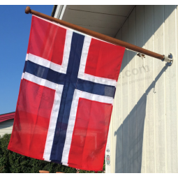 высококачественный полиэстер на стене норвежский флаг баннер