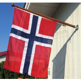 высококачественный полиэстер на стене норвежский флаг баннер