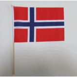 bandiera dei fan bandiera nazionale norvegese onda tenuta in mano