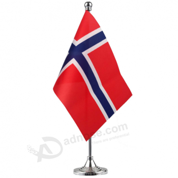 bureau norvégien décoratif drapeau table norvégienne Drapeau supérieur avec base