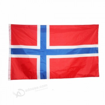 Promotion Norvège Pays Drapeau Polyester Tissu National Drapeau Norvégien