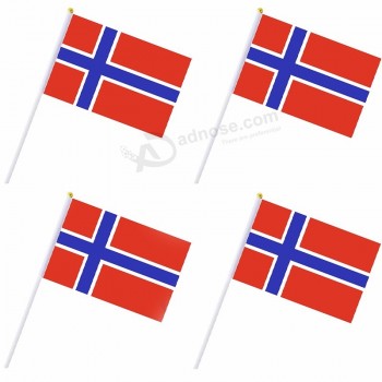 Норвежская рука флаг Норвегия рука, размахивая палкой флаг