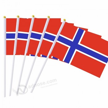 aangepaste drukpatroon noorwegen hand held nationale vlag van het golfland