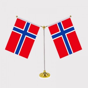 Drapeau de table Norvège personnalisé / Drapeau de bureau norvégien