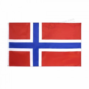 3x5ft polyester custom duurzame vlaggen van Noorwegen