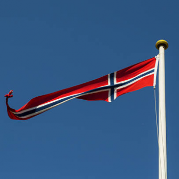 Polyester gedruckte norwegische Flaggen des nationalen Landdreiecks