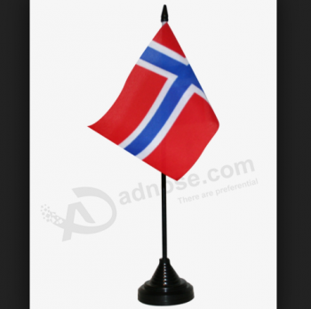 Norwegian table flag with metal base / Norway desk flag with stand