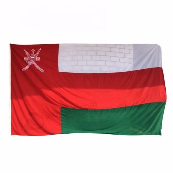 Bandiera oman su ordinazione di alta qualità su ordinazione 3x5ft appesa all'aperto nazionale all'ingrosso di basso prezzo