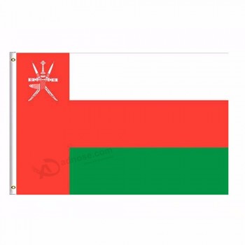 Bandera nacional de Omán al por mayor caliente 3x5 FT 90x150cm banner-color vivo y resistente a la decoloración UV-poliéster personalizado bandera ojal de metal
