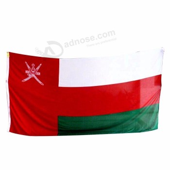 aangepaste zeefdruk digitaal bedrukt land banner verschillende soorten verschillende grootte 2x3ft 4x6ft 3x5ft oman nationale vlag