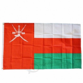 Lado duplo personalizado de alta qualidade 3 x 5 de malha de poliéster oman bandeiras do país