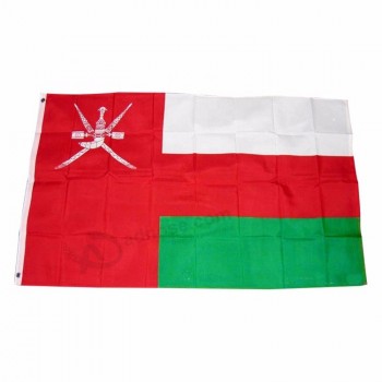 Großhandel 100d Polyester-Gewebematerial nationales Land 3 x 5 kundenspezifische Oman-Markierungsfahne