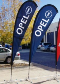 Usine de drapeaux publicitaires Opel en forme de larme en polyester