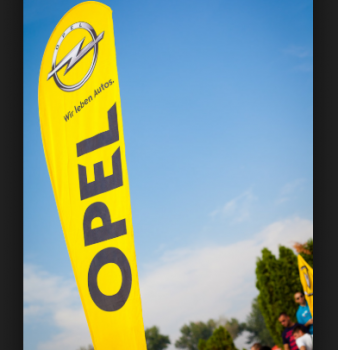 bedruckte Polyester-Swooper-Flagge für Opel-Werbung