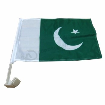 格安プロモーション印刷国ポリエステルパキスタン車の窓旗