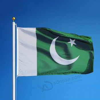 Suspension extérieure personnalisée 3x5ft impression polyester drapeau pakistanais