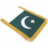 Drapeau à pompon du Pakistan décoratif en polyester suspendu
