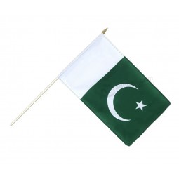 100% polyester 14x21cm pakistan nationale handheld flagge
