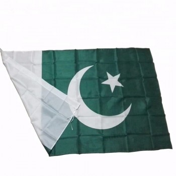 Fábrica de banderas nacionales de Pakistán de poliéster de tamaño estándar
